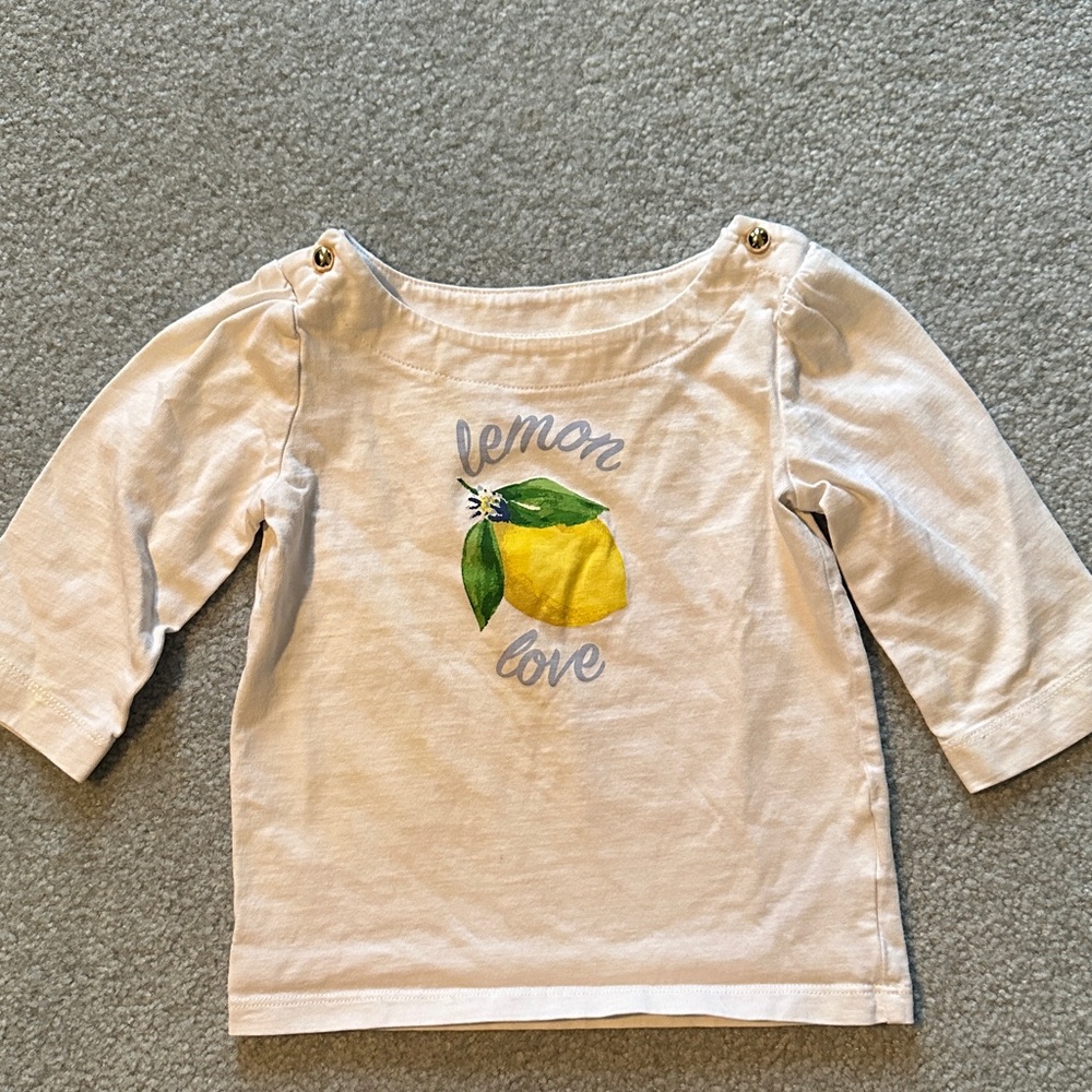 Janie and Jack Lemon Love Long Sleeve Tee - White